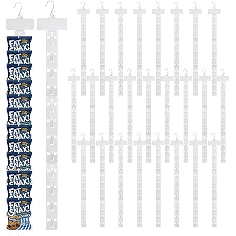 30PCS Station Hanging Merchandise Strips with Long S Hooks