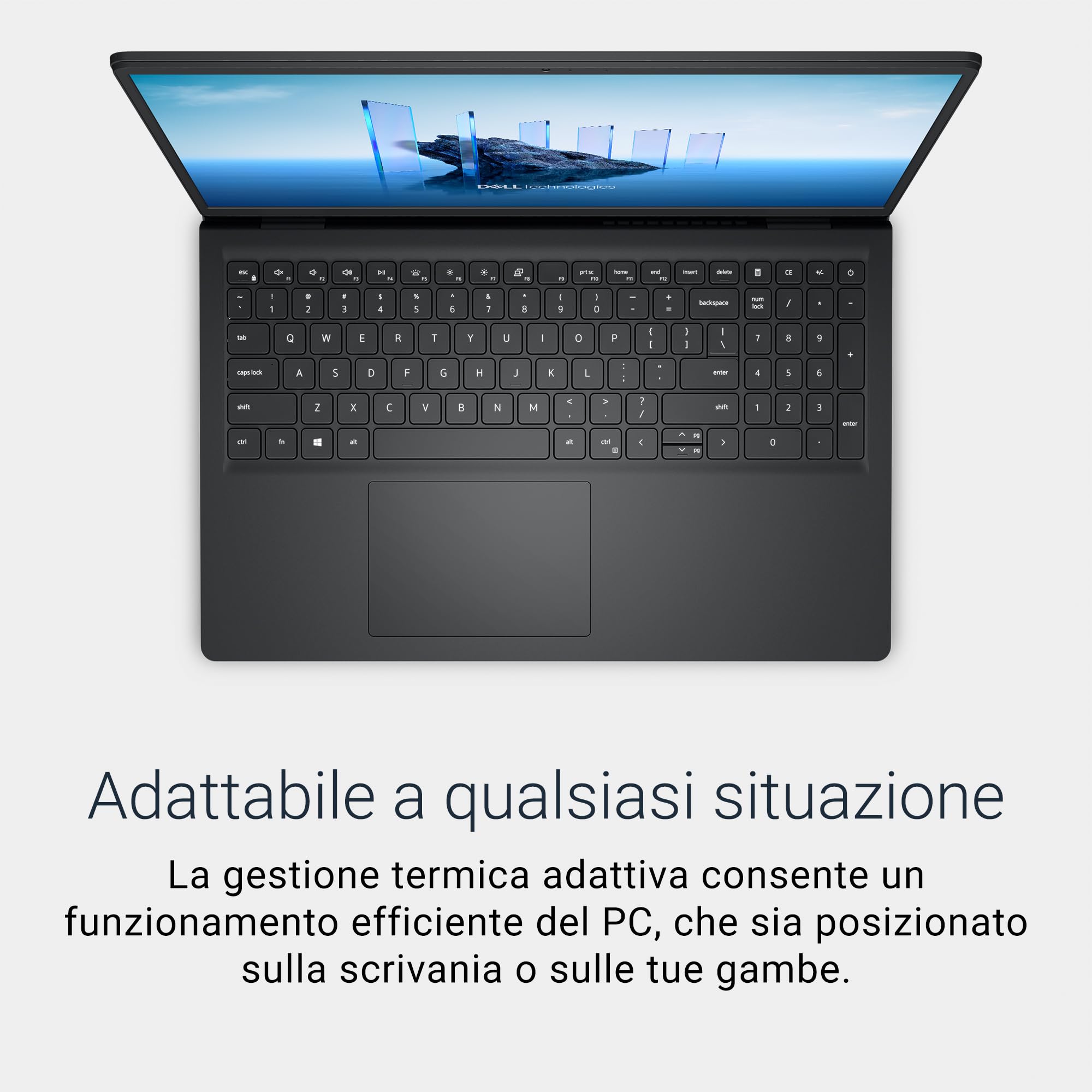 Dell 15 Laptop DC15250 15,6" FHD (1920 x 1080) 120Hz, Intel Core i7-1355U, Grafica Intel UHD, 16GB DDR4 RAM, 512GB SSD, Windows 11 Home, Tastiera QWERTY – Nero Carbonio