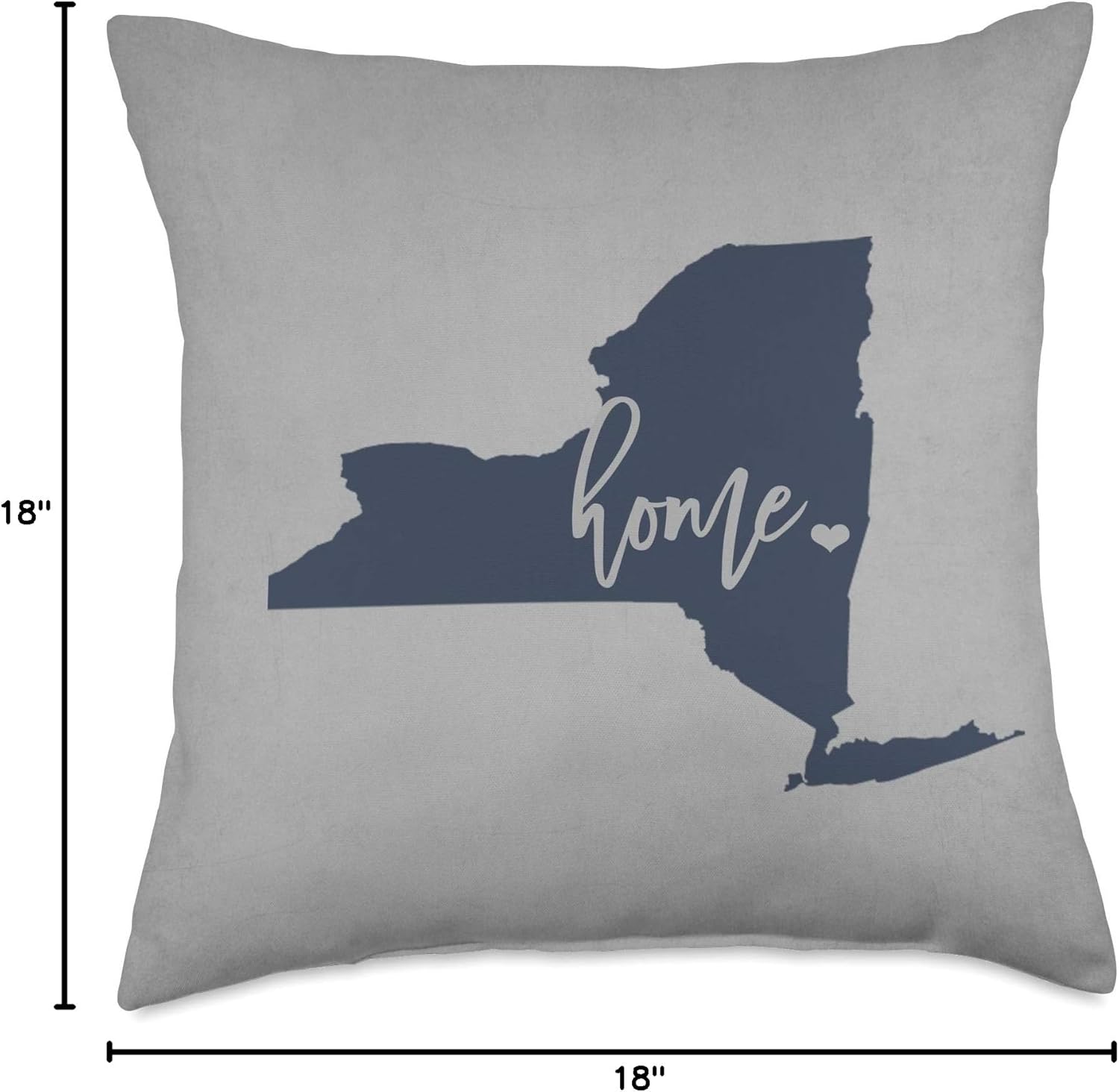 New York Home State Home Décor Navy and Grey Throw Pillow