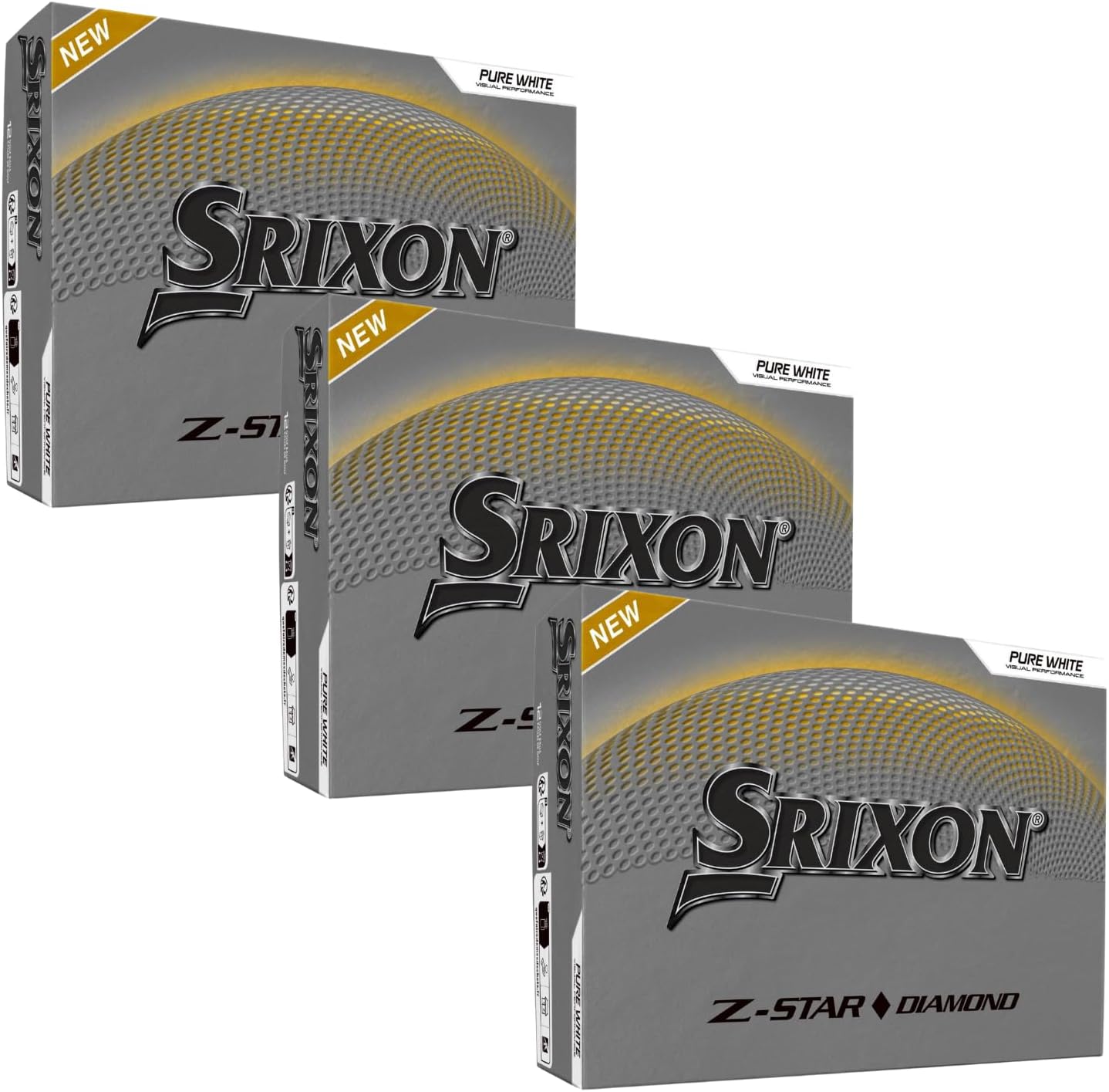 star 3点 Srixon Z-Star ダイヤモンドゴルフボール3個、ホワイト(36個パック)