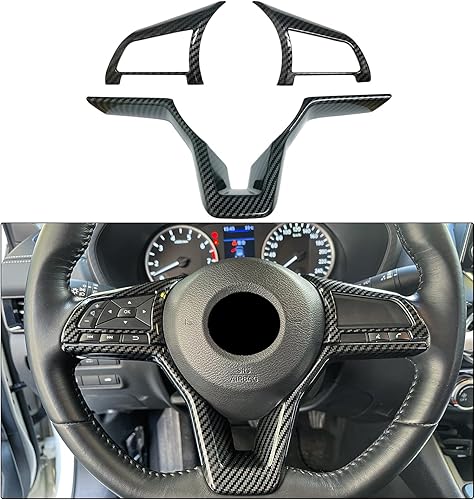 Cubierta de decoración interior para volante de color rojo oscuro, accesorios para Nissan Altima (2019-2024), para SentraVersa (2020-2024), para