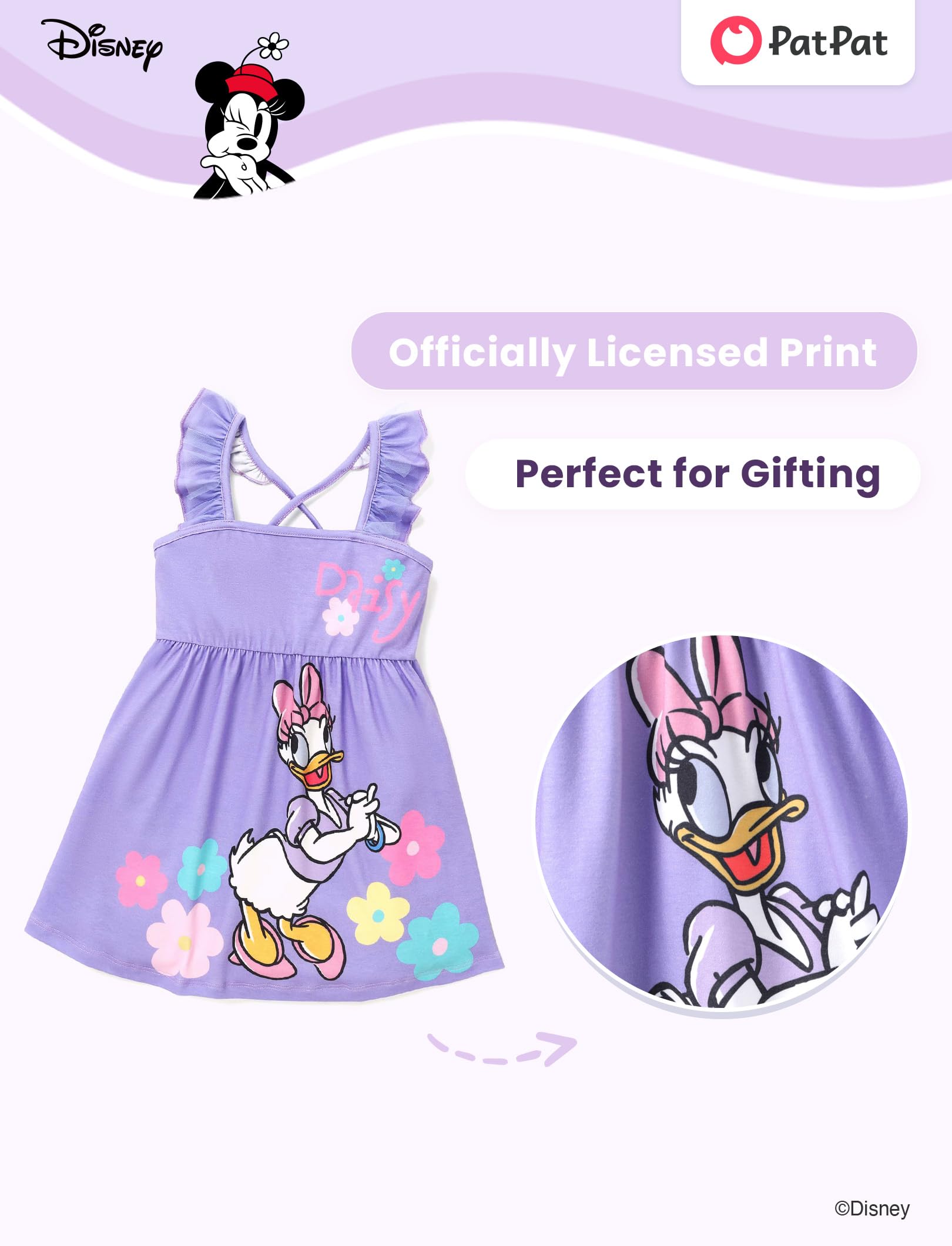 Disney Minnie Mouse Mädchen Sommerkleid gestreift 2-6 Jahre