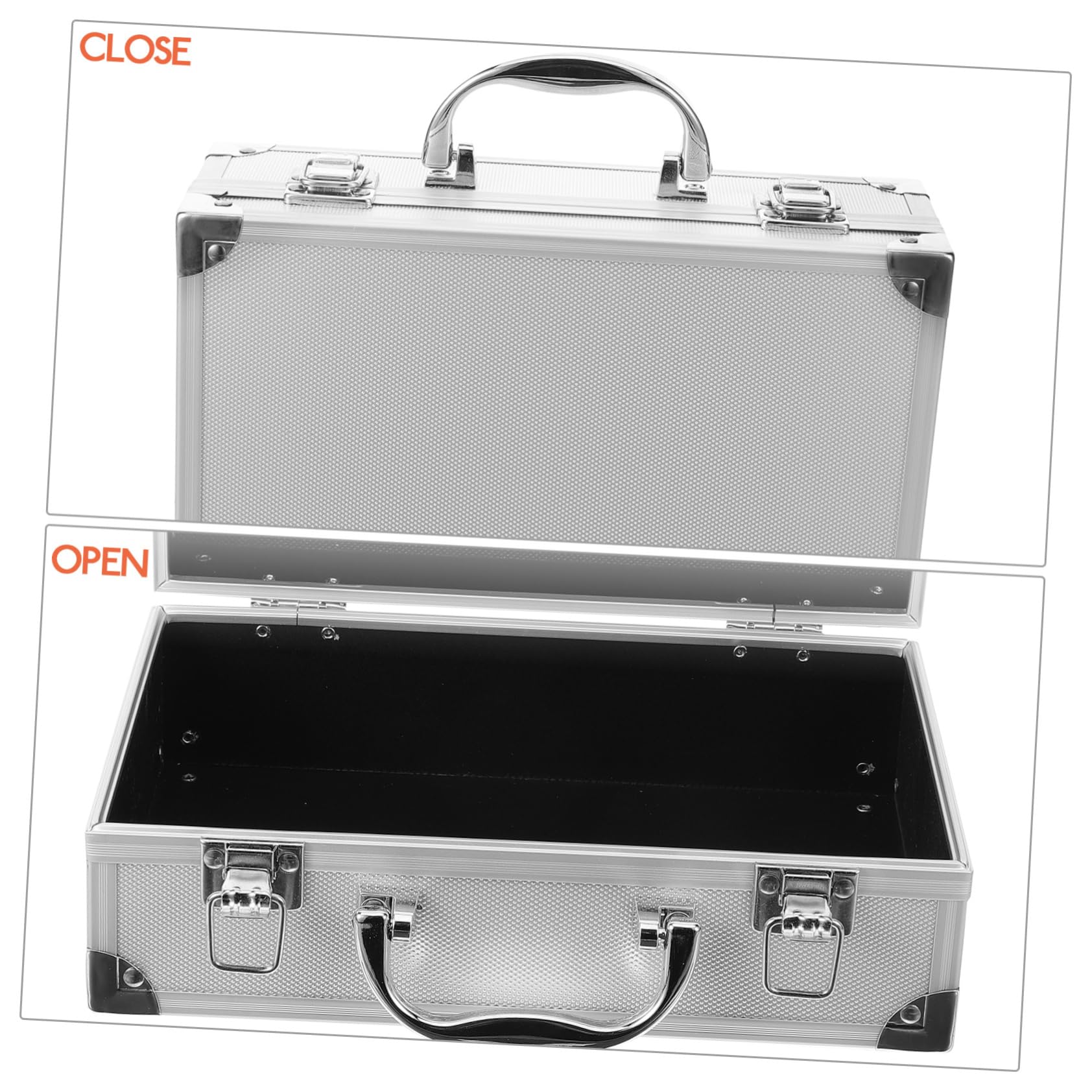 NUOBESTY cassetta degli attrezzi portatile Caso di strumenti valigetta degli attrezzi Organizzatore di stoccaggio degli strumenti custodia per utensili portatili Lega di alluminio Argento
