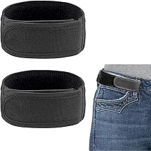 2 Pcs Buckle Free Waist Belt, No Buckle Belt, Adjustable Belt Invisible Waist, No Buckle ElasticBelt, Lazy AdjustableBelt For Men For Walking,Work,Home,Traveling,Jeans Pants,ConvenienceBelt Black