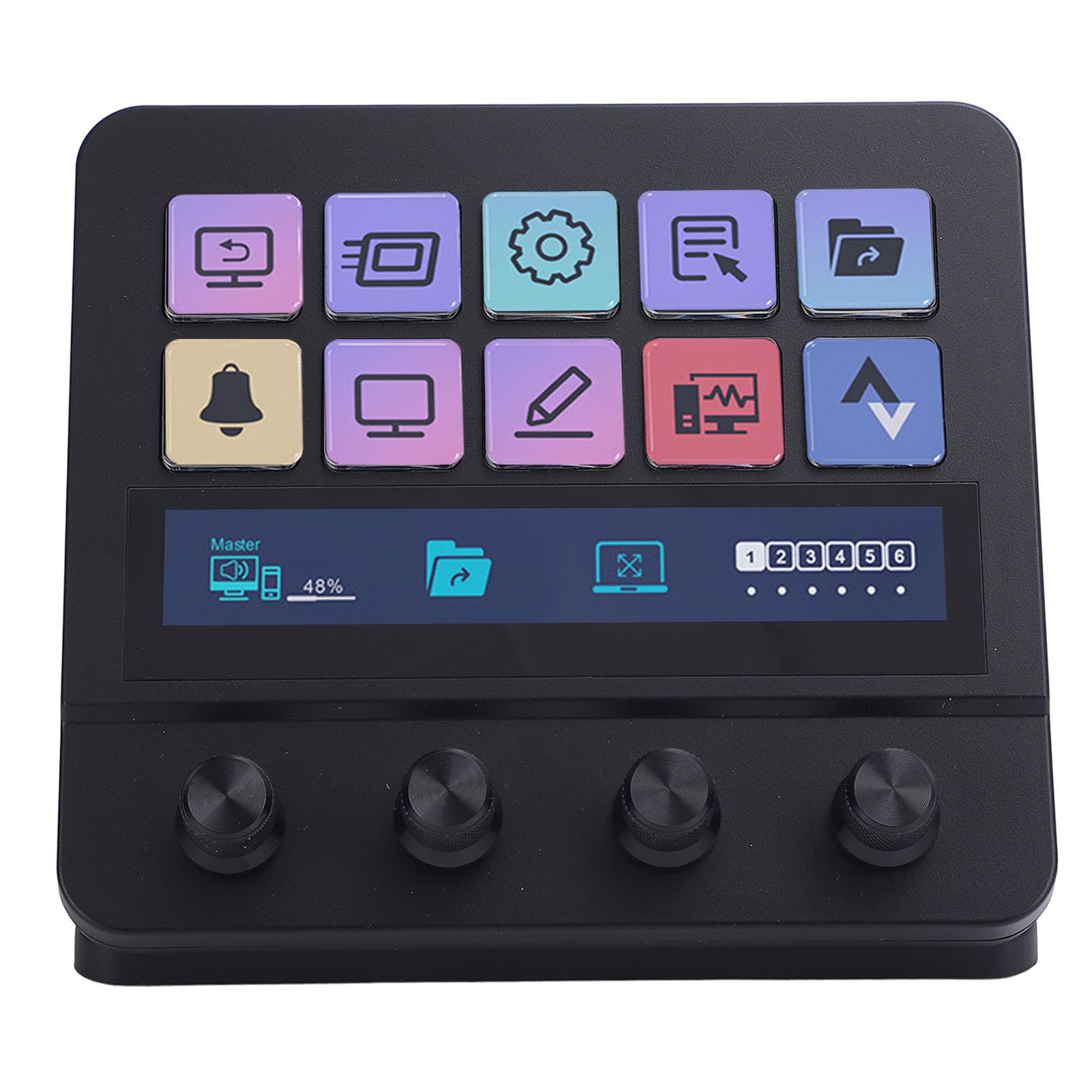 Fabater Controller di Streaming con 10 Tasti LCD Personalizzabili per Streaming e Giochi Ad Alta Efficienza Ideale per i Creativi ABS e Metallo