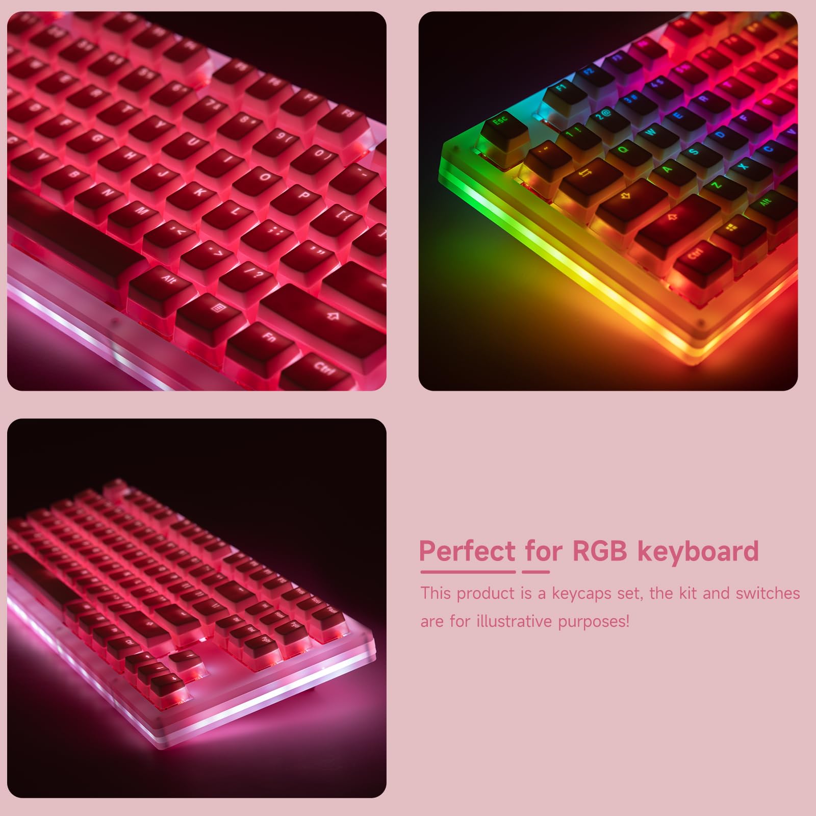 AKKO Sakura Jelly＋POM JeLLY Keycaps 無刻印