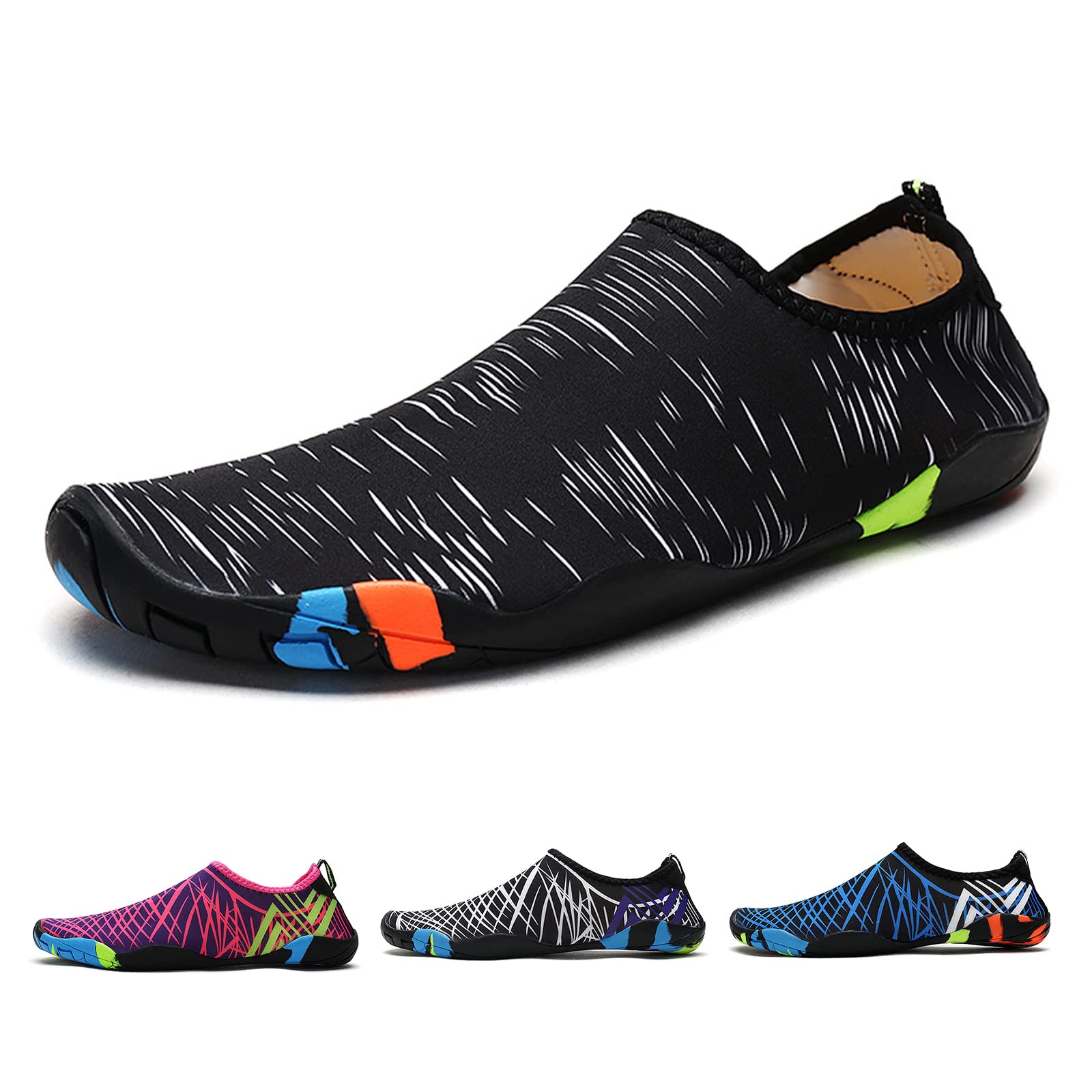 PTHTECHUS Zapatos De Agua Unisex Sandalias Descalzas Antideslizantes Secado Rápido Playa Nadar Surf Canotaje Kayak, Hombres Mujeres Zapatillas De Deporte Transpirables Interiores