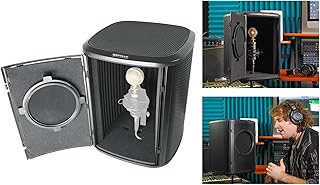 Rockville ISOBOX Sound Isolation Box with Adjustable Mic Stand, Pop Filter, Removable Door, 5/8" Thread + 3/8" Adapter, for Vocal and Podcast Recording