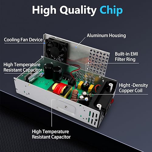 Miniatura 6 de Convertidor de 110 V CA a 12 V CC, 12 V 50 A 600 W Adaptador de transformador SMPS Convertidor de CA a CC Fuente de alimentación Max 50A 600W para