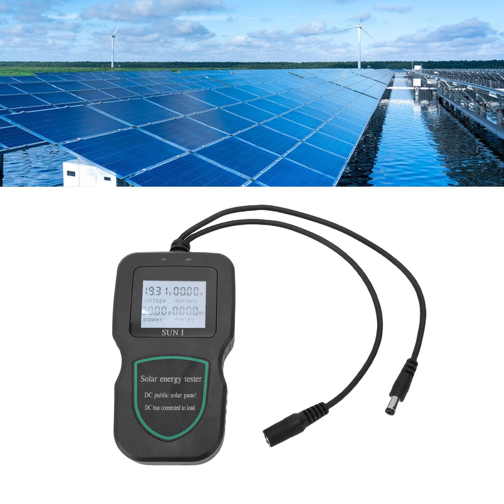 Tester per pannelli solari da 500 W, multimetro fotovoltaico preciso per test di pannelli solari, design compatto e facile da usare (nero)