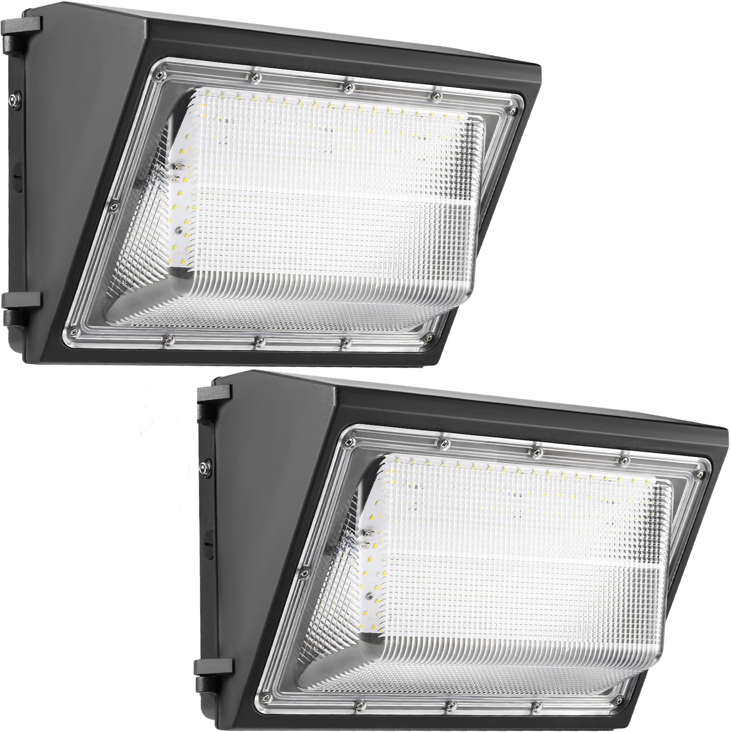 2PACK Dusk to Dawn 100W LED Wall Pack Light Fixture, 13000LM 400-600W HPS/HID Equivalent, 5000K Daylight Commerical/Industrial Outdoor Security Lighting, ETL for Parking Lot,Warehouse,Entrance