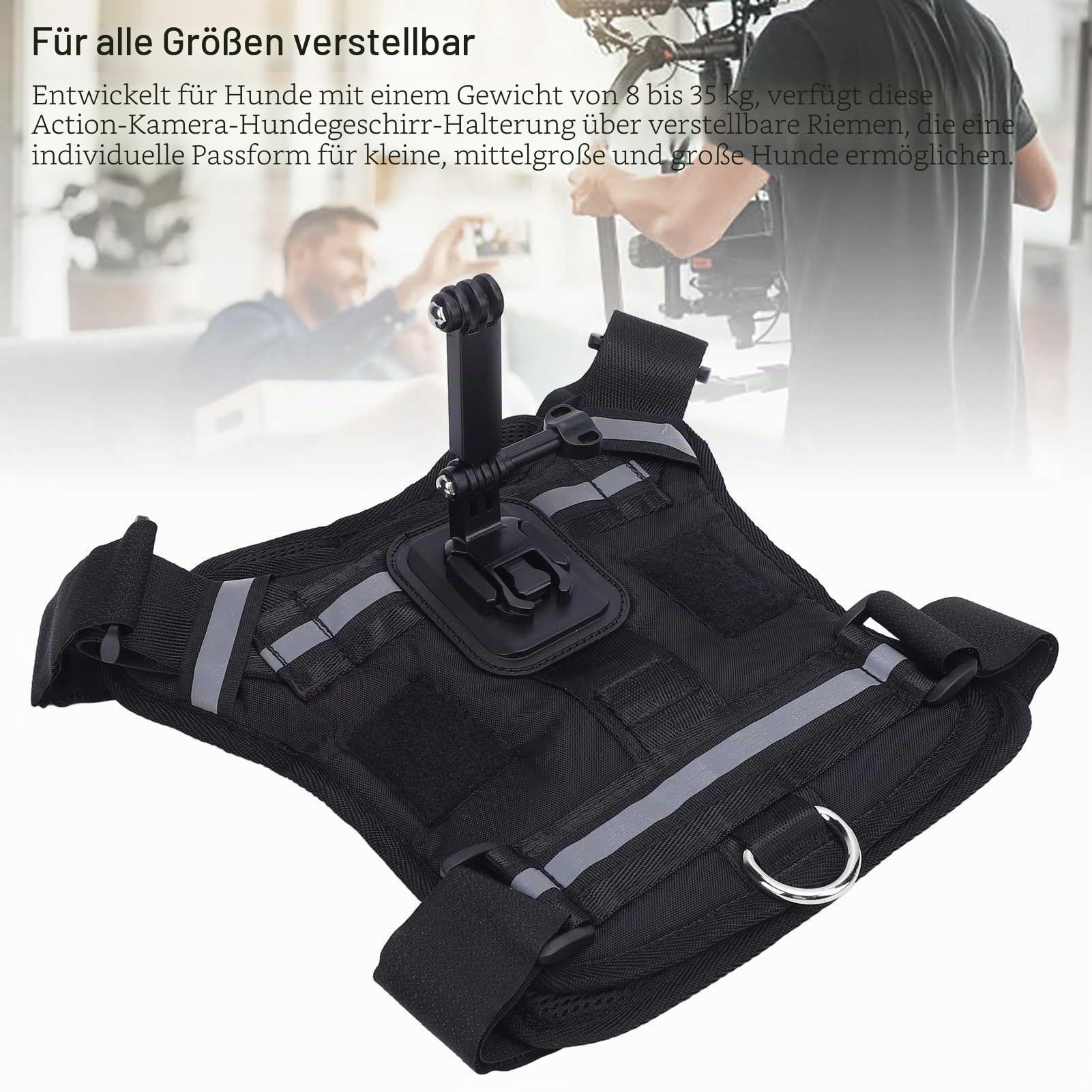 Action Camera Dog Harness Mount, Nylon Chest Back Fixation Pet Harness Camera Mount Vest for Large Medium Small Dogs