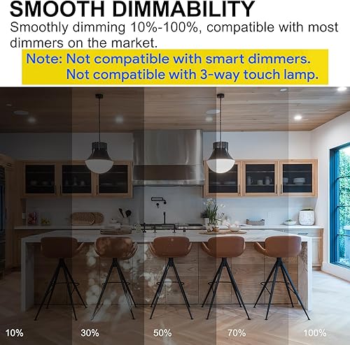 Miniatura 4 de ENERGETIC SMARTER LIGHTING Bombilla LED A21 regulable, bombillas superbrillantes de 2600 lúmenes, 20 W  150 W, blanco cálido 3000 K, certificación