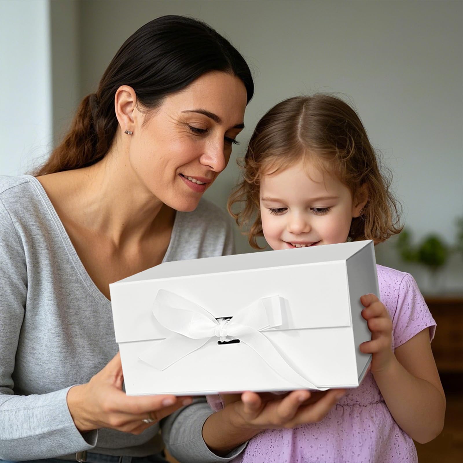Eeaivnm Magnetische Geschenkbox mit Band, 29 x 22,1 x 10,4 cm, Premium-Karton-Geschenkverpackung für Schmuck, Kosmetik und kleine Geschenke, Hochzeiten, Brautpartys, Abschlussfeiern, Geburtstage und
