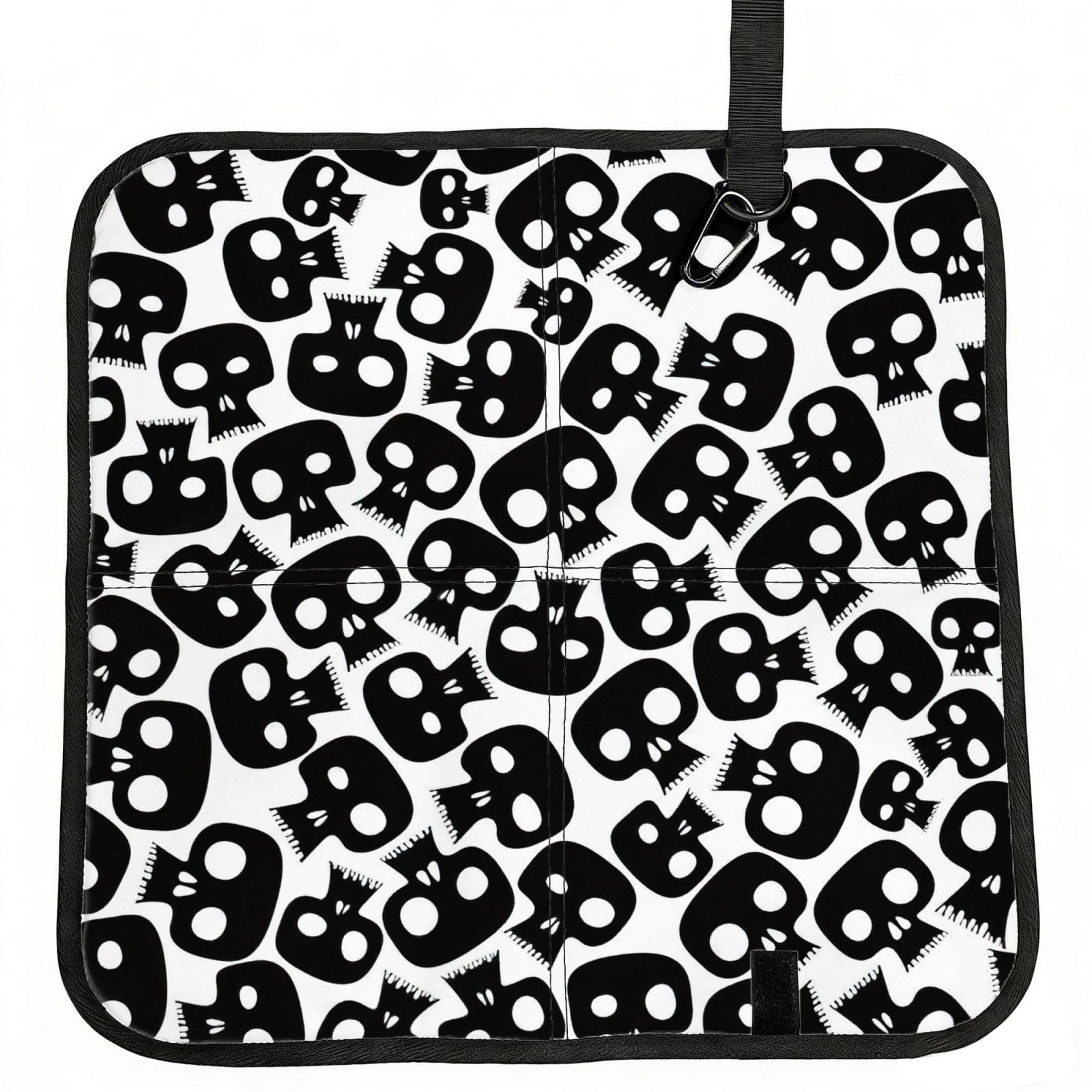 KAPPTYY skulls Printed Bleacher Seat Cushion PE Foam Filling, Foldable Sitting Pad for Concert Stadium Events