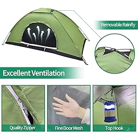 Sutekus Tent Camouflage Patterns Camping Tent Backpacking Tent for Camping Hiking Outdoor Equipment (Single - Green)