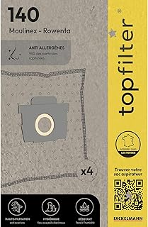 Top Filter 64140 - Bolsa para aspiradora Rowenta Silence Force (30 x 26 x 0,1 cm, no tejido)
