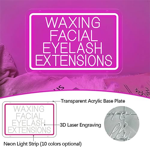 Miniatura 2 de MEOMO Depilación de pestañas faciales para habitación de neón, regalo personalizado 3d grabado LED luz belleza sala decoración de pared para
