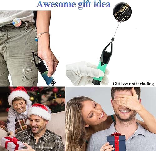 Miniatura 6 de LONNAONE Soporte retráctil para encendedor con clip para cinturón, clip decorativo para encendedores, extensión de retracción de 24 pulgadas