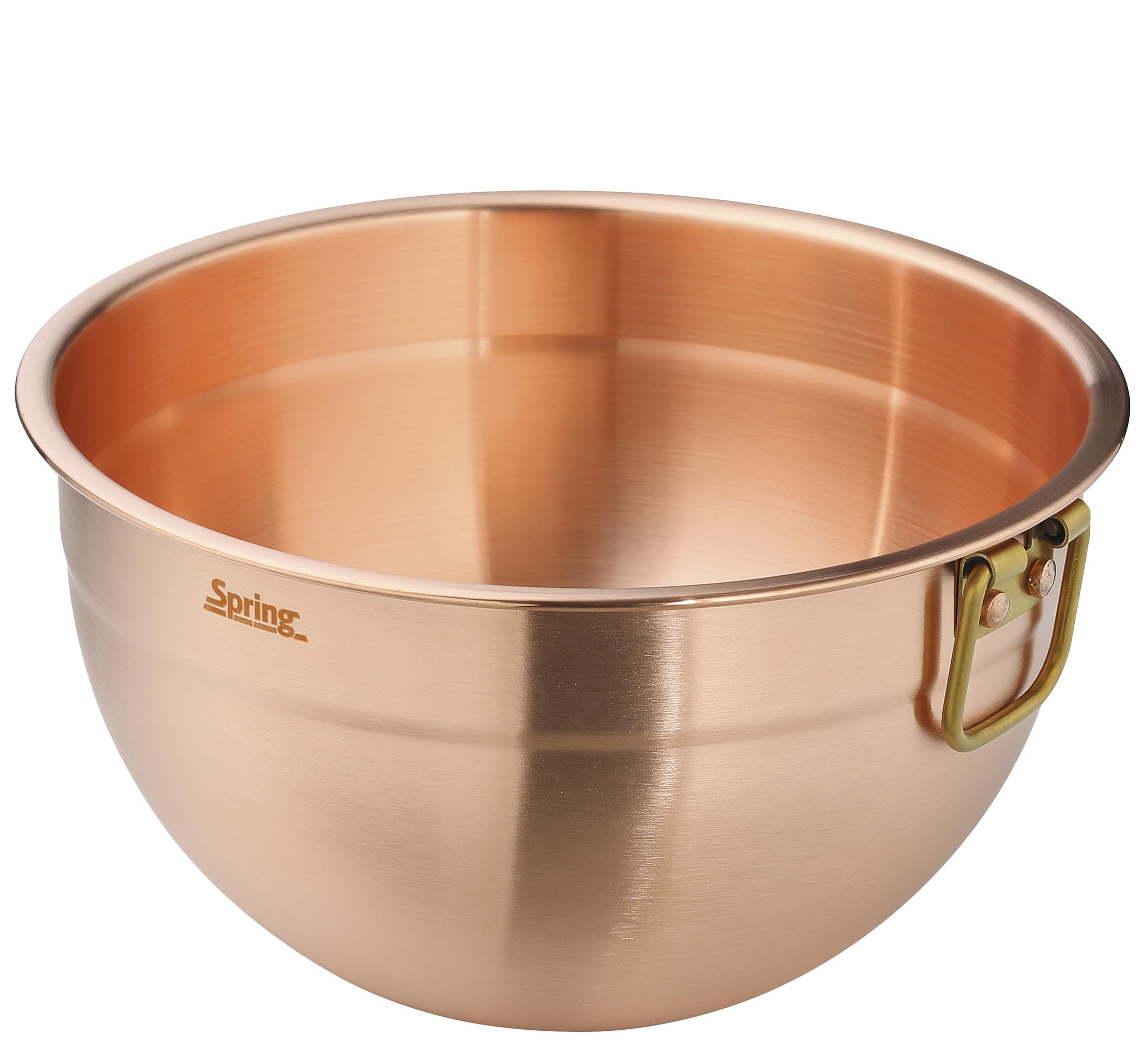 Spring Culinox - Cuenco para mezclar (cobre, 2,8 L, diámetro 20 cm, altura 11 cm, fondo aplanado, mejor conductividad térmica)