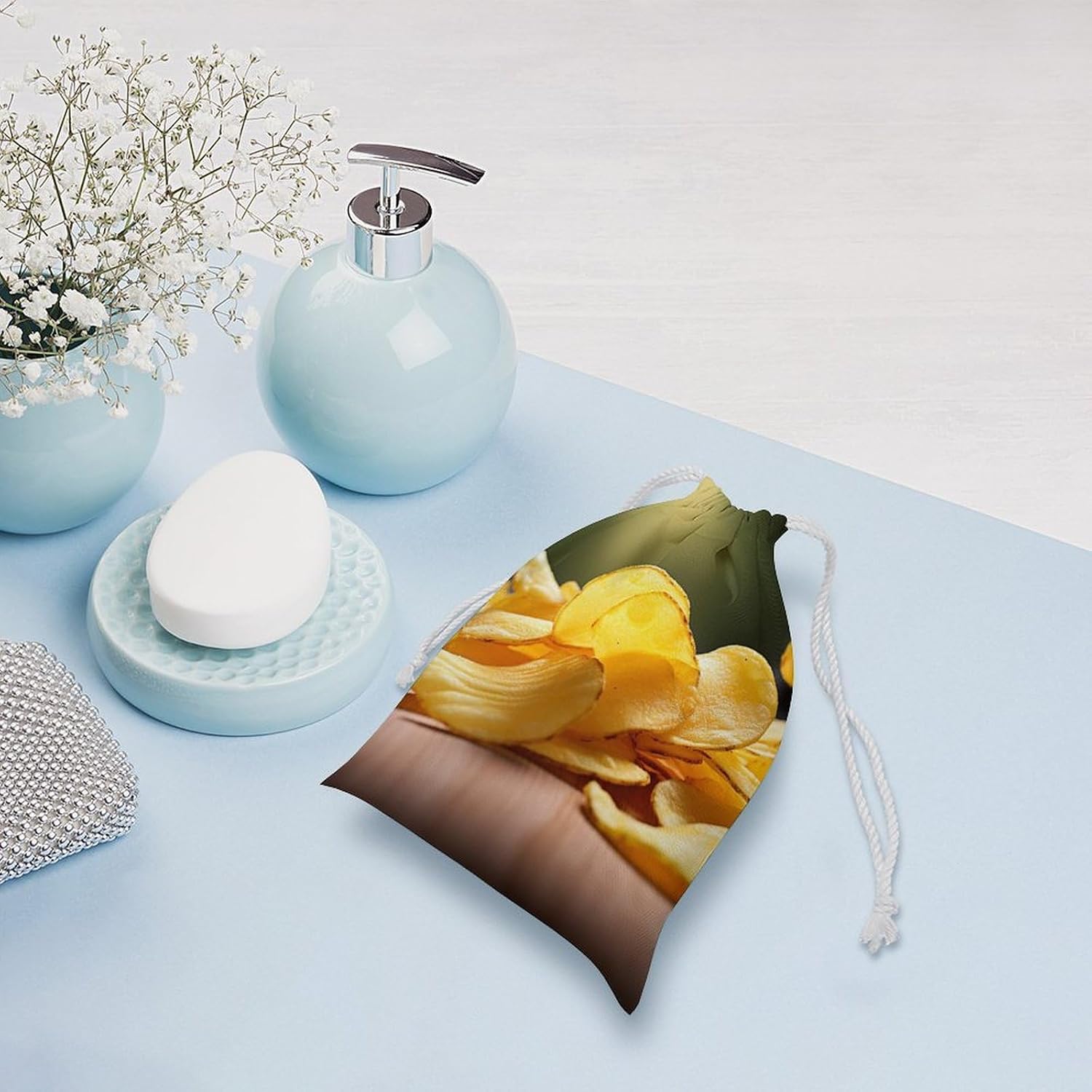 Storage Bags Makeup Bag Potato Chips Printed Toy Bag Reusable Bags Toiletry Organizer Multi Purpose Home Travel Pouch image 5