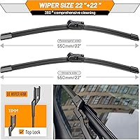Vista 3 de OEM Windshield Wiper Blades Replacement for Chevy Silverado GMC Sierra 2014 2015 2016 2017 2018, High Performance Front Beam Wiper Blades, OE