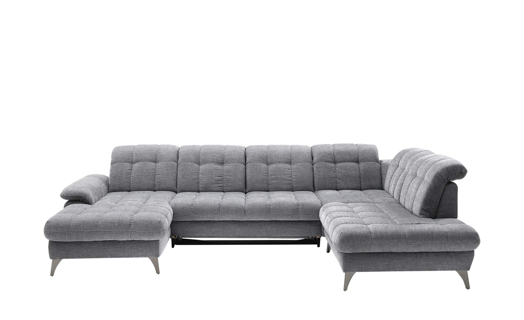 INLENDISH Vintage lshape 4 Seater Fabric & Leatherette in Grey & White Sofa Set (LHS) Comfortable Living Room | Luxurious Sofa 1