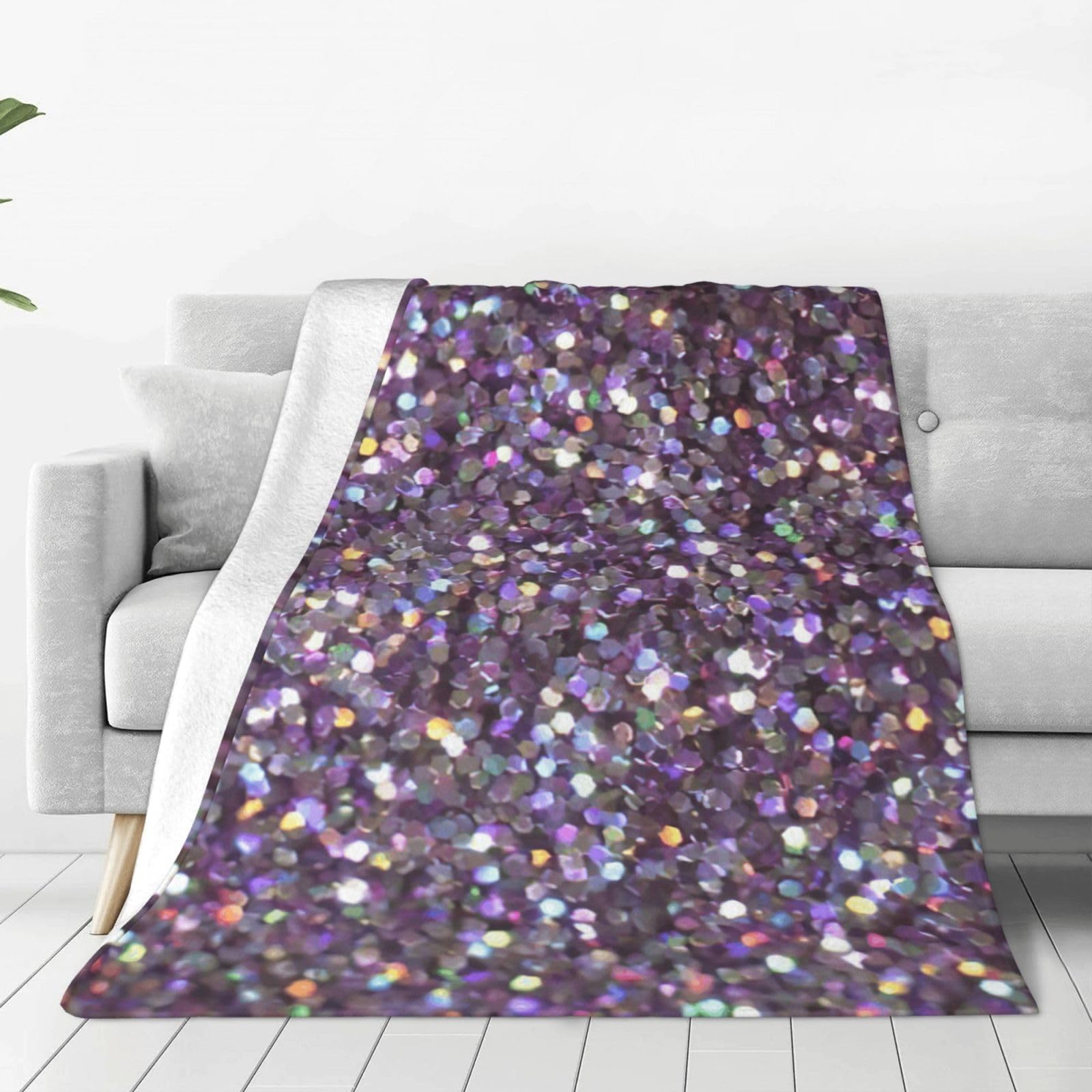 Couverture polaire douce lit et canapé à paillettes