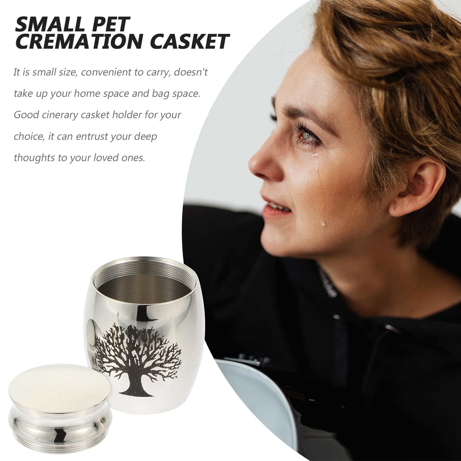 Artibetter Urna De Acero Inoxidable para Cenizas De Mascotas Pequeña 0.98X0.98X1.57 Pulgadas Contenedor Portátil para Ceniza De Hueso De Perro Y Gato Recuerdo Compacto