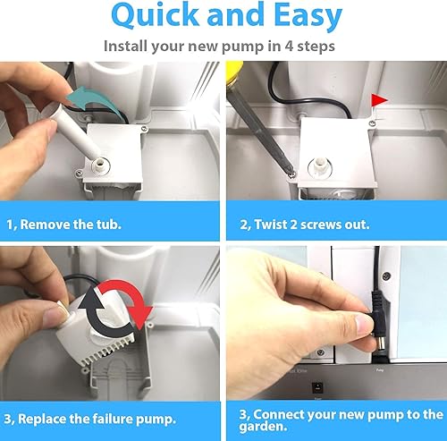 Miniatura 3 de Aerogarden Bomba de repuesto compatible con Harvest Bounty Farm Extra Ultra todos los modelos, modelo de repuesto de bomba #200623, incluye 10