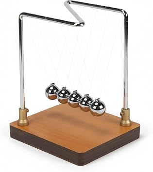 Newtons Cradle Physics Demonstrator, 5 Steel Balls
