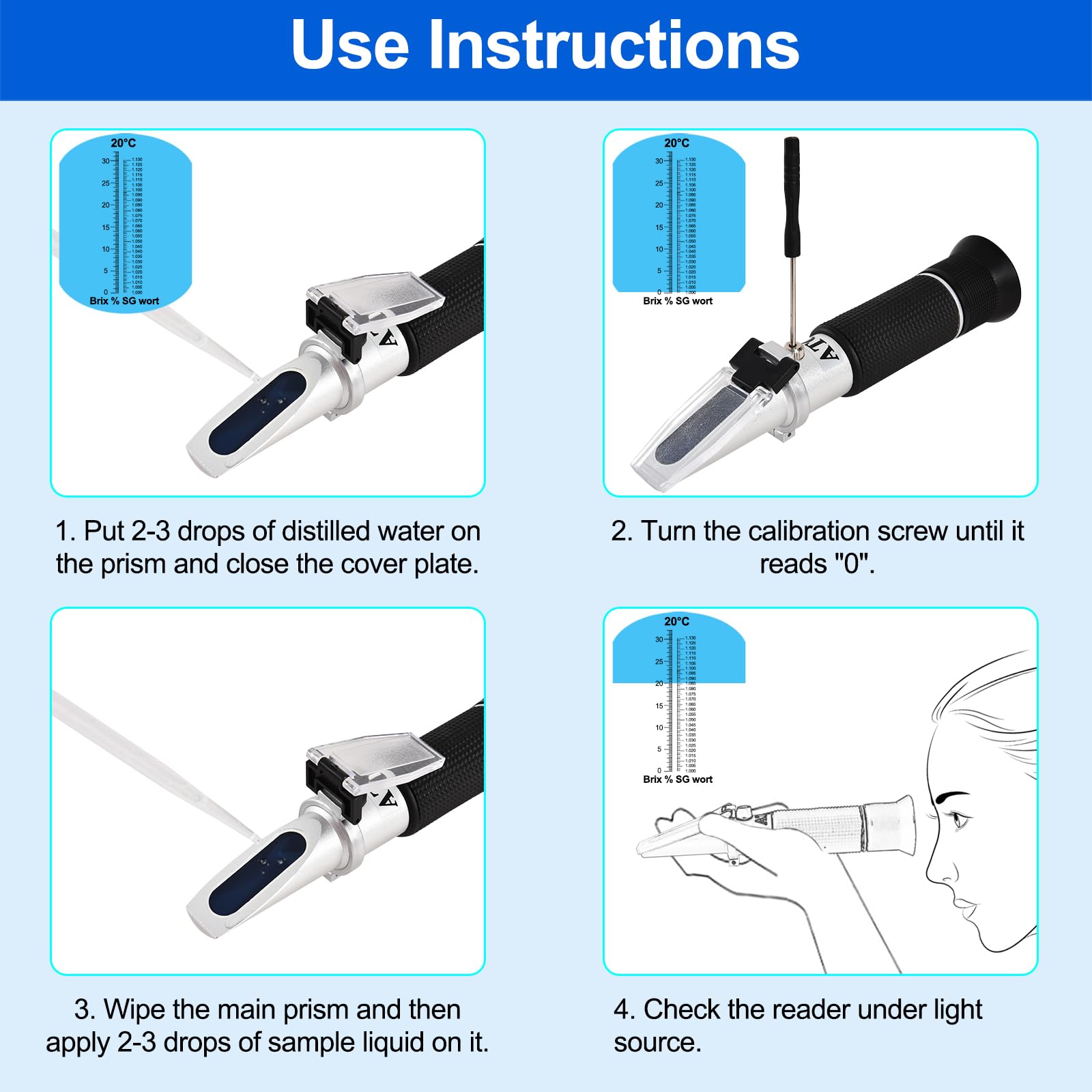 Portable Brix Refractometer - Brew & Wine Testing -3