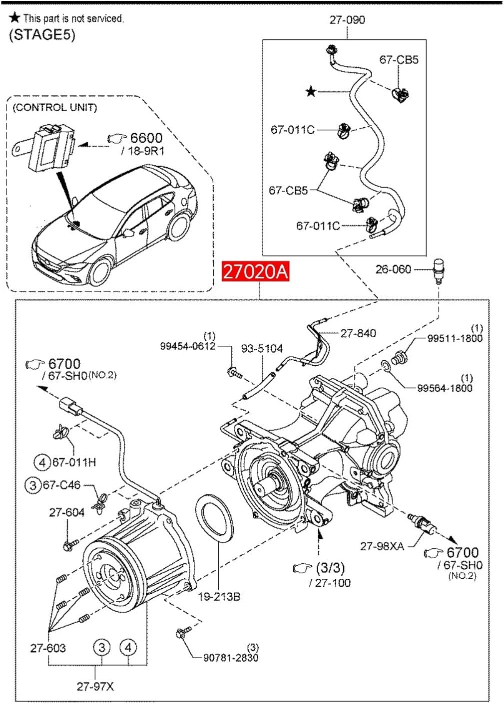 Rear Axle Differential Carrier Assembly For 2017-2021 Mazda CX-5 CX-9 AWD KA0327020