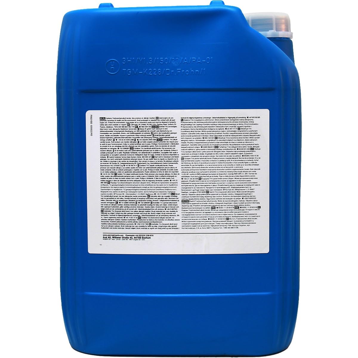 ARAL Aceite de motor 5W-30 SuperTronic ACEA C3 API SN K 20L Compatible con VW Polo V Hatchback 6R1, 6C1 up! Hatchback 121, 122, BL1, BL2, BL3, 123 Golf 7 Hatchback 5G1, BQ1, BE1, BE2, OPEL, SKODA