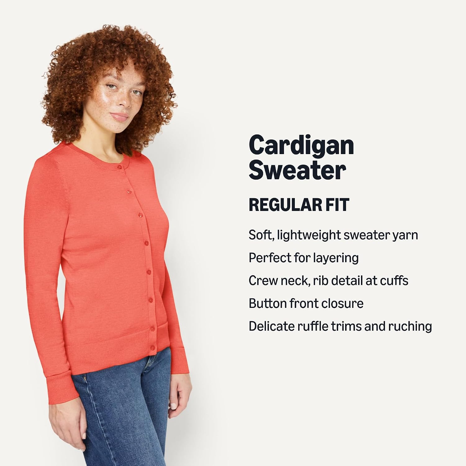 Amazon Essentials Women's Lightweight Crewneck Cardigan Sweater (Available in Plus Size) thumbnail