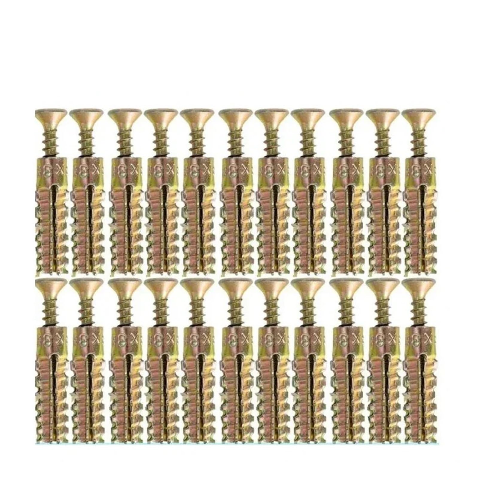 Ancla de pared acero con Kit tornillos, tubo expansión Metal, tornillo autorroscante, tapón perforación, sujetadores hormigón, anclaje perno(Style-B,20PCS)