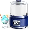 AIRMSEN Ice Cream Maker ، آلة آيس كريم أوتوماتيكية 2.1-Quart مع شاشة LED وموقت لـ Gelato Milkshakes Sorbet ، وعاء فريزر مزدوج معزول ، حجم صغير ، مثالي للعائلة الزرقاء ، كبيرة