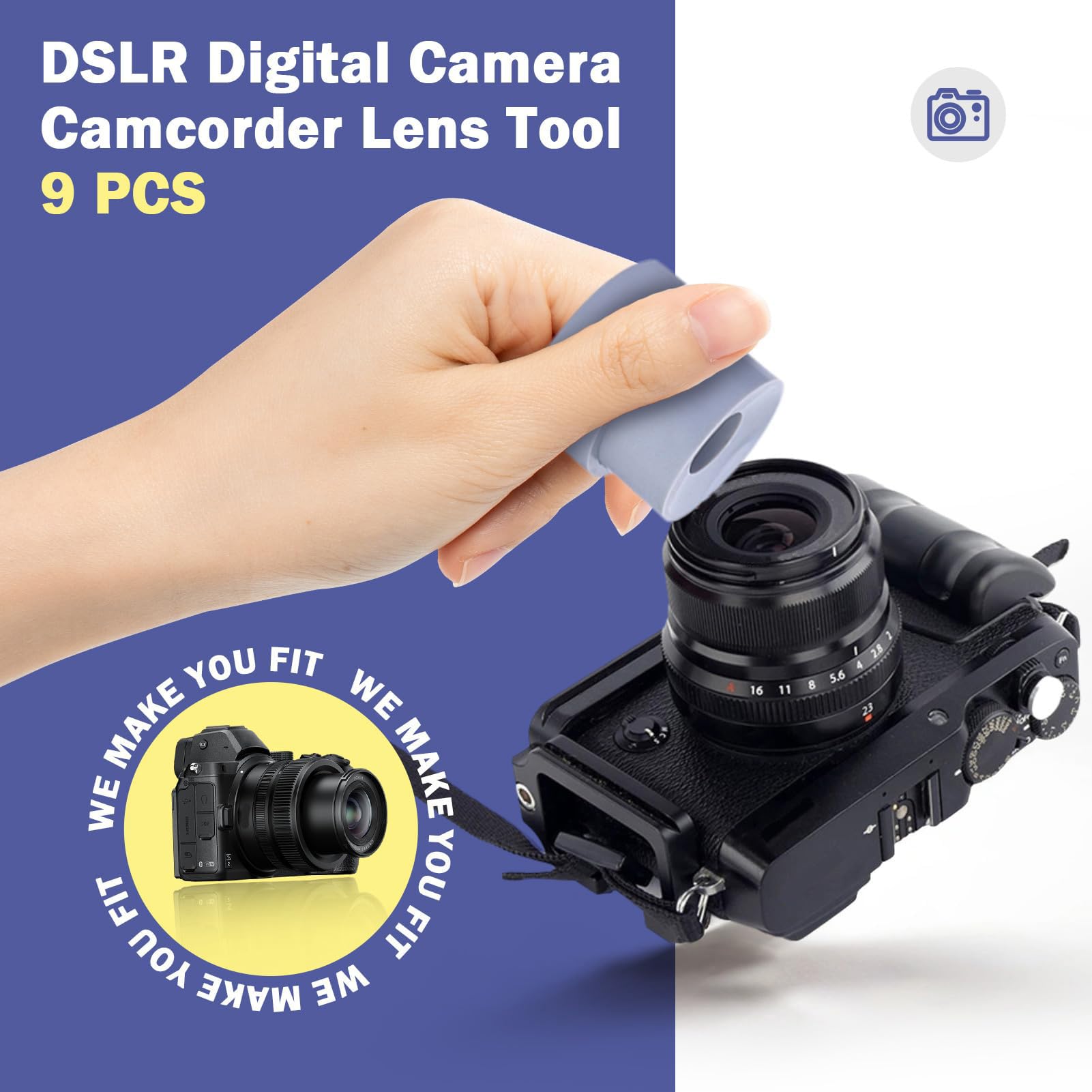 9 Stks/set Lens Reparatie Tool Kit voor Camera DSLR Verwijdering Rubber 8-83 Mm Foto Studio Accessoires