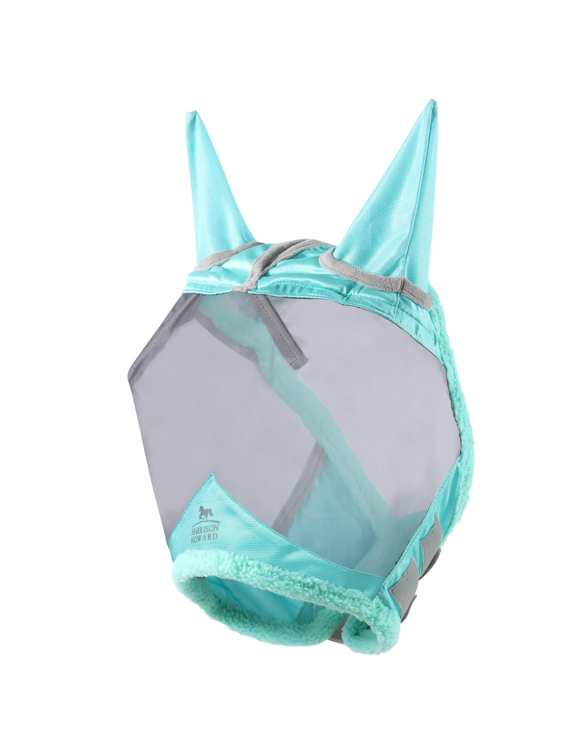 Harrison Howard CareMaster - Maschera antimosche per cavalli, protezione UV, maglia fine con lana extra morbida al tatto sulla pelle, menta estiva, S