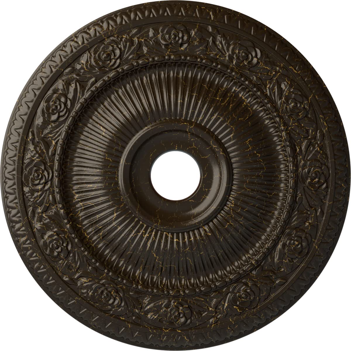 Médaillon de plafond moulure de lustre 61 cm rosace pierre craquelée
