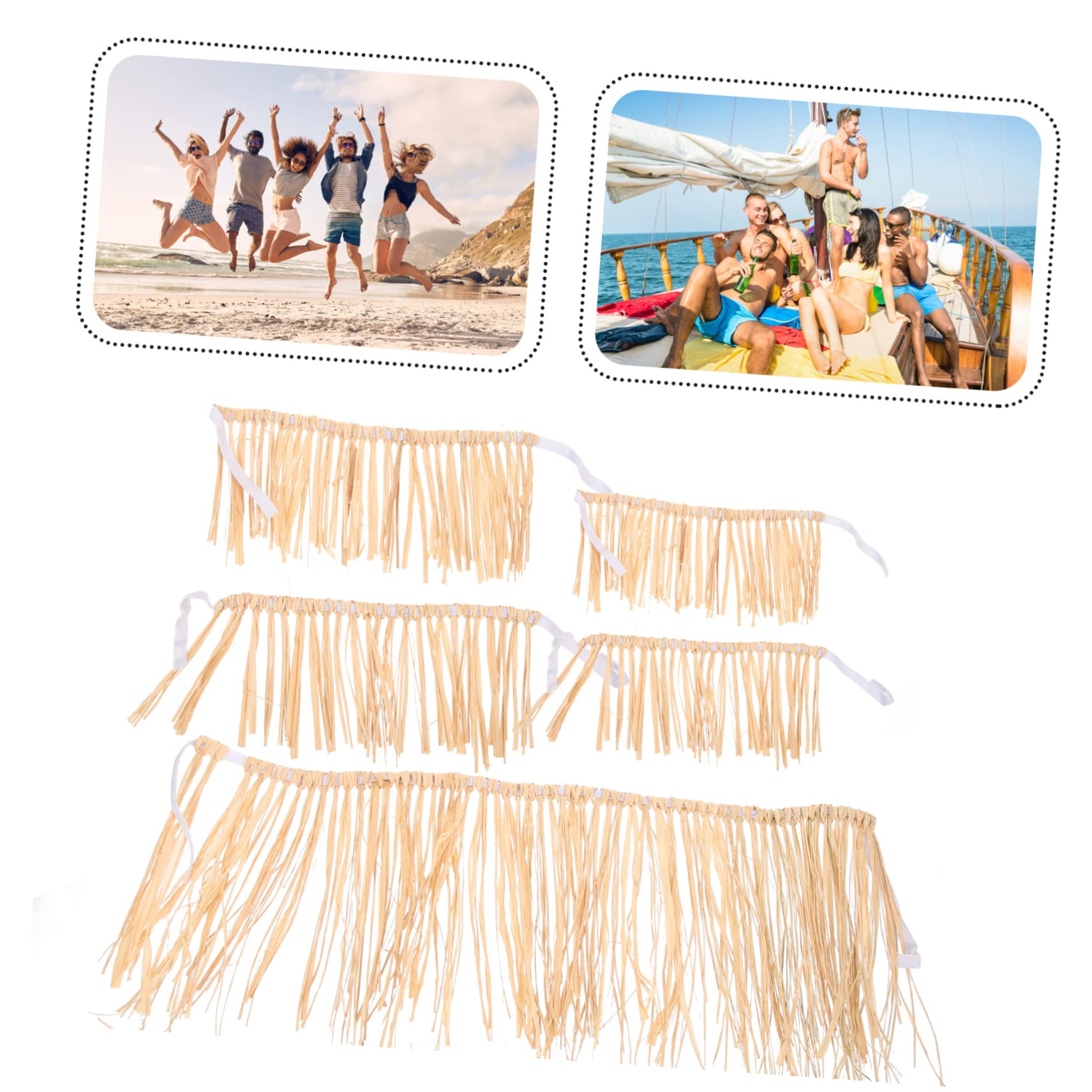 STOBAZA Skirt Raffia Material for Women Men Adults Hawaiian Costume Party Decorations