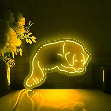Golden Retriever Lying Down Led Light Box, Golden Retriever Wall Art Decor, Desktop Decoration RGB Light, Small Size
