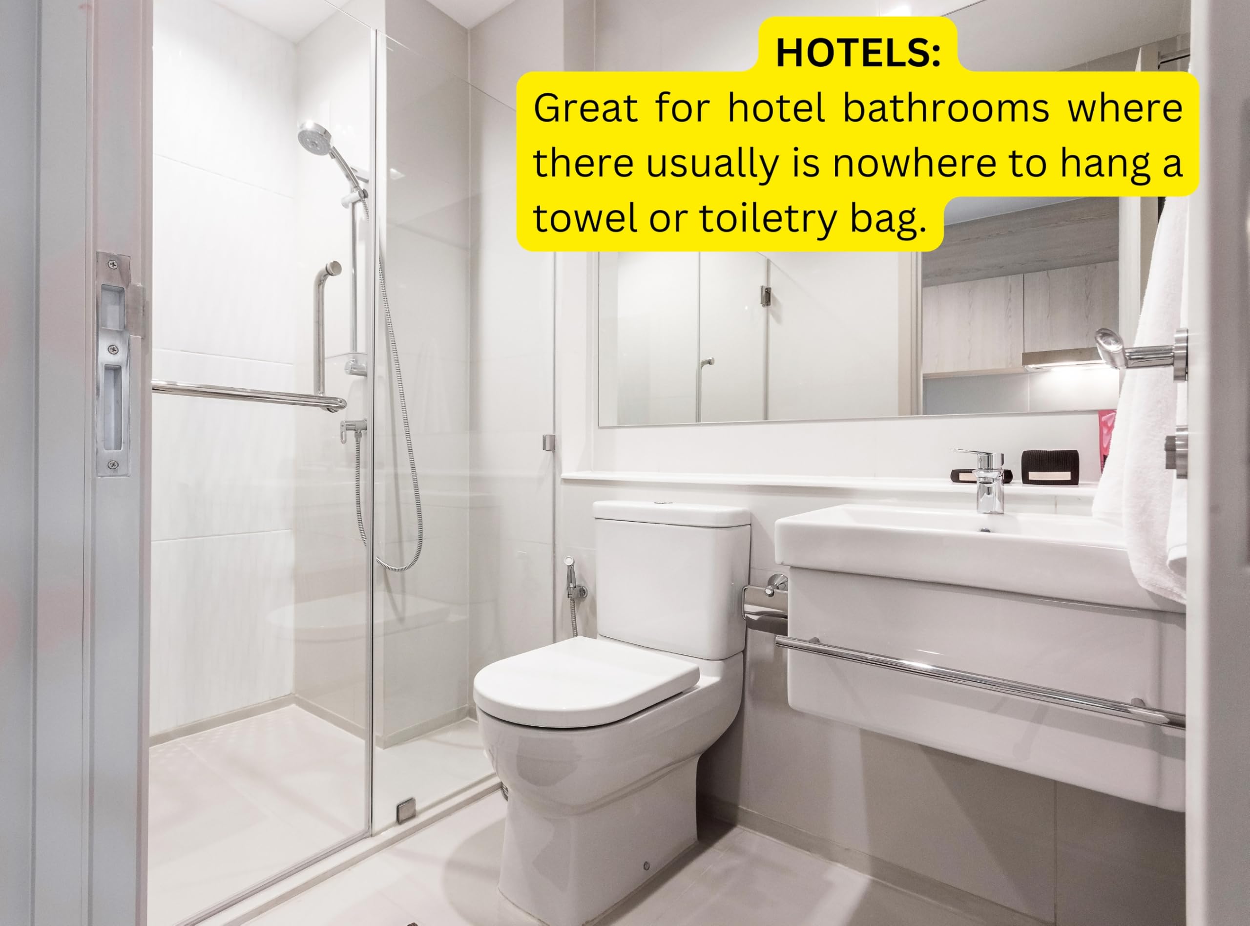 Iconikal 6-Pack Over-Door Plastic Valet Hook Set, White for Coats Towels