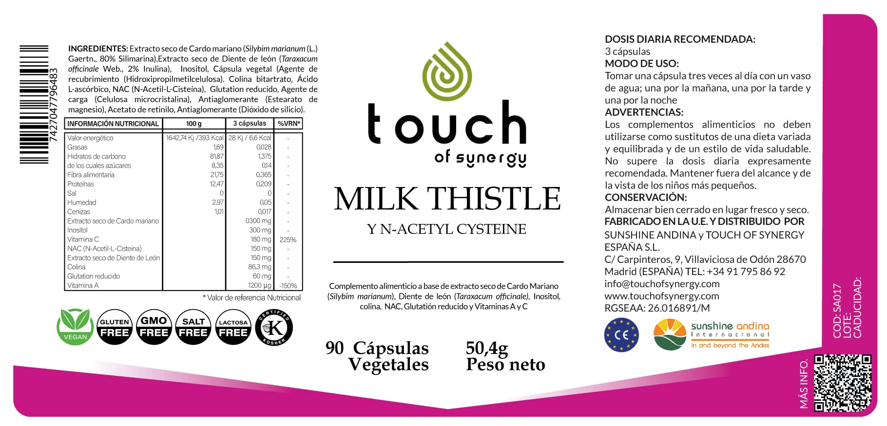Milk Thistle + NAC - 90 Cápsulas - Suplemento para la Salud del Hígado - Desintoxica, Protege y Regenera el Hígado