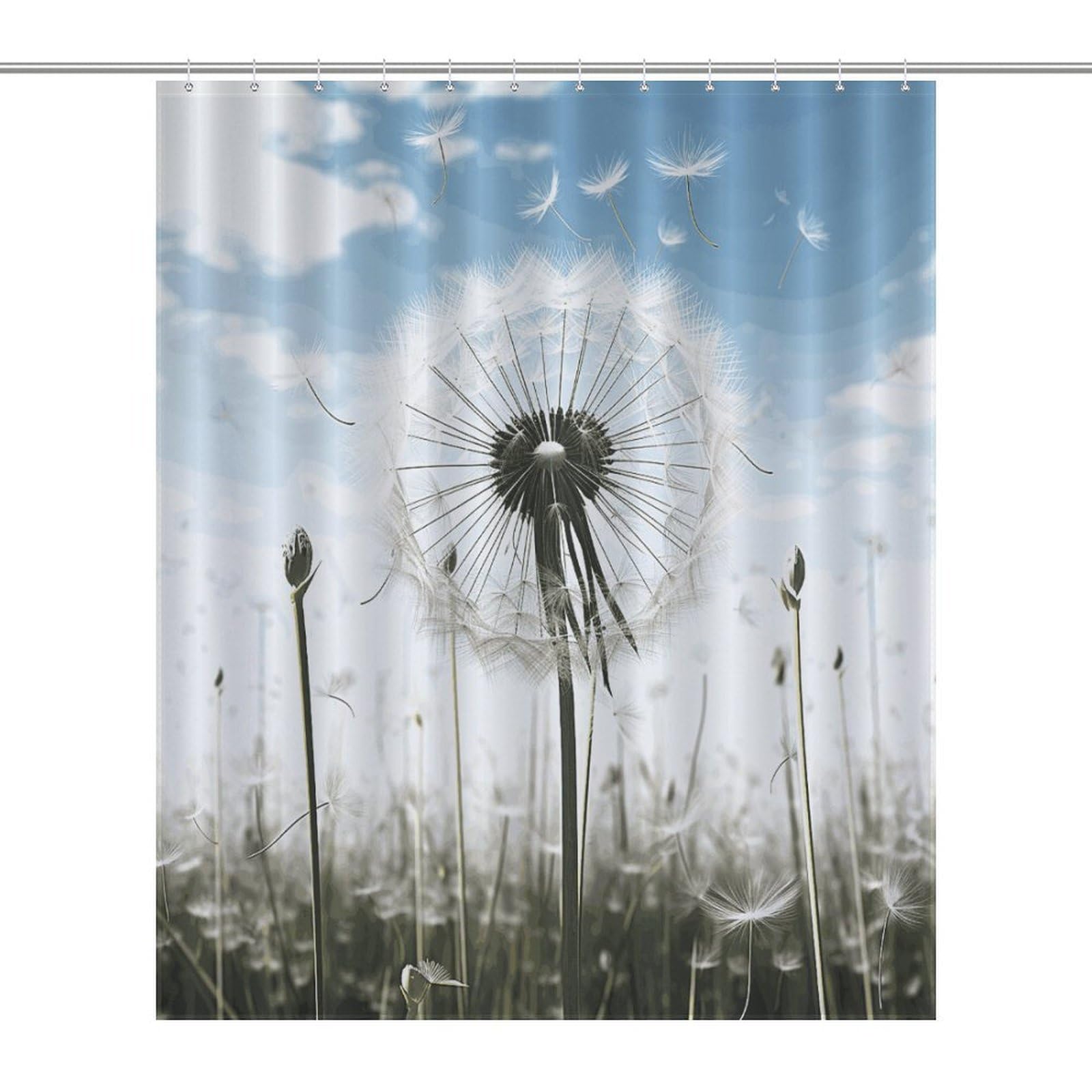 Rideau de douche imperméable chardon 143x180 cm avec ses 12 crochets