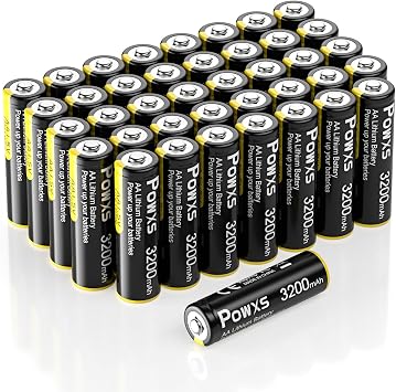 بطاريات الليثيوم POWXS AA 40 حزمة