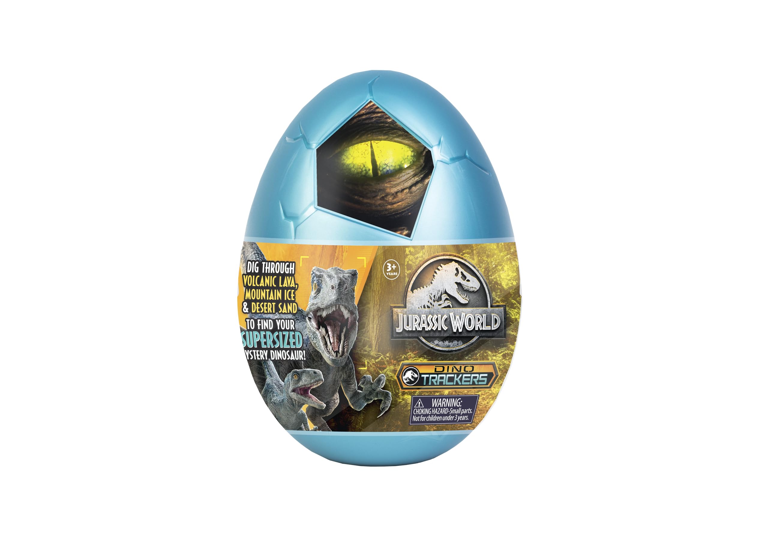 Jurassic World Captivz Dino Trackers Surprise Egg Mega Fun, Includes Super-Sized Build N Battle Dinosaur, Slime & Collectible Guide for Kids
