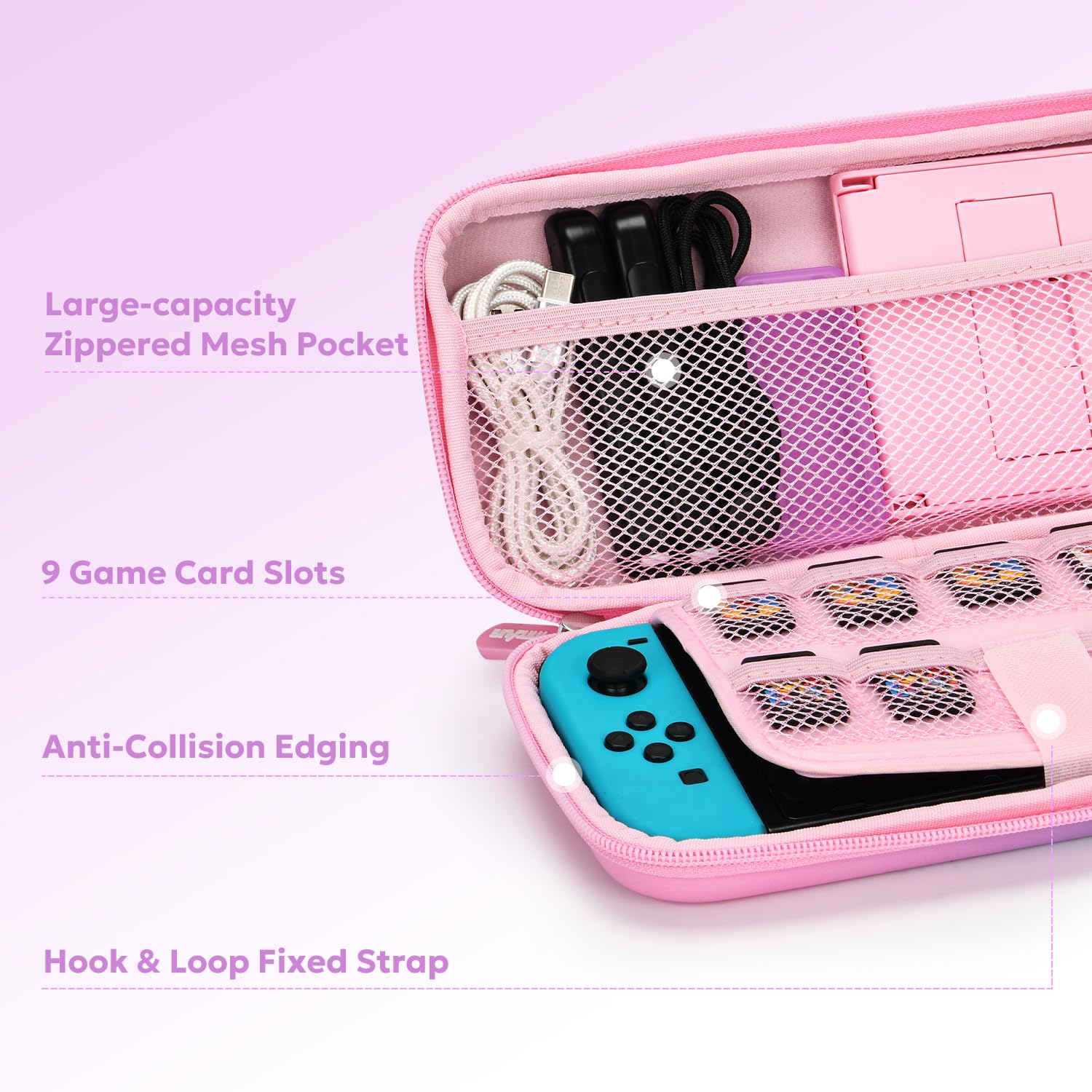 innoAura Custodia per switch NS, innoAura Switch, set di accessori con borsa per il trasporto, switch, custodia protettiva, protezione dello switch, custodia per switch