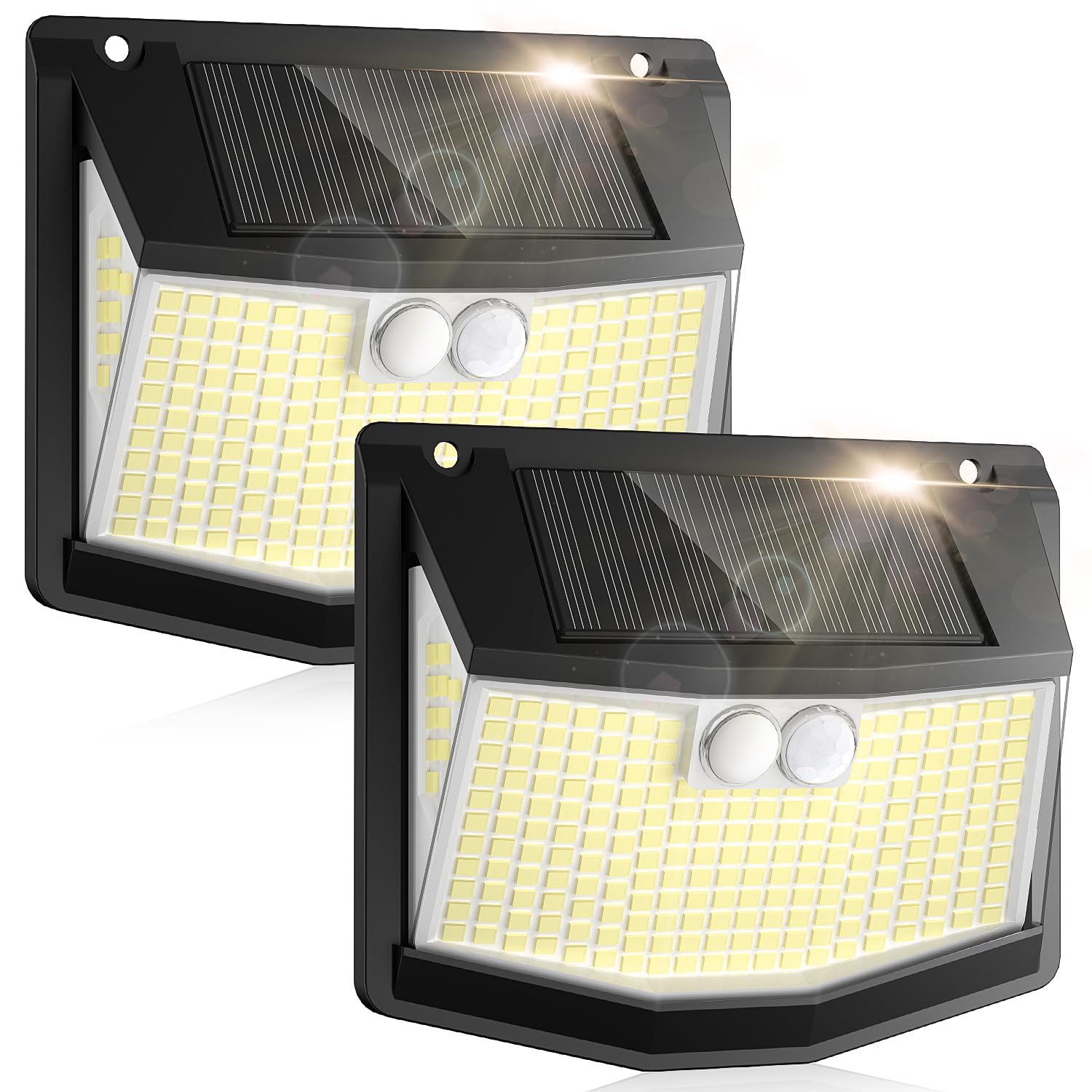 Luz Exterior Solar LED Jardin: 248 LED Luces Solares de 3 Modos Sensor Movimiento con 270° Iluminacion Solar Exteriores Lampara IP65 Impermeable Light Focos Exterior Solares para Jardín 2 Paquete