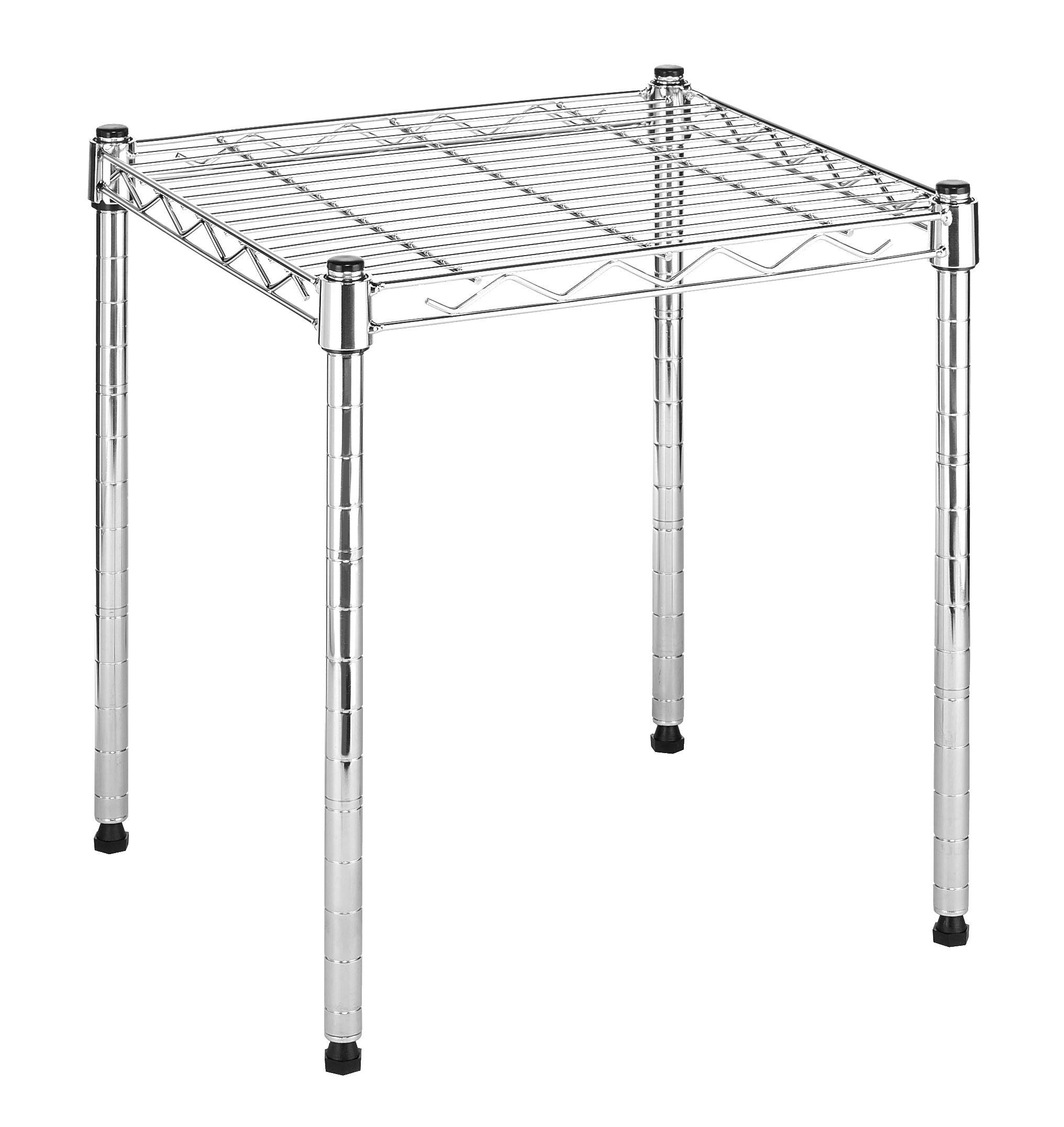 Whitmor Supreme Stapelregal, 1 Etagen, Draht-Metall, Aufbewahrungs-Organizer, 38,1 x 35,6 x 38,1 cm (L x B x H), Chrom